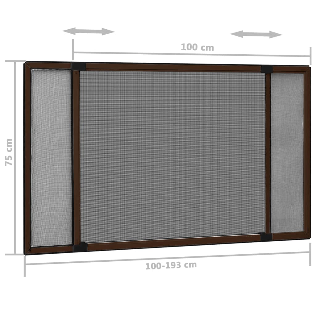 Raamhor uitschuifbaar (100-193)x75 cm bruin