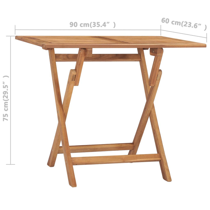 Tuintafel inklapbaar 90x60x75 cm massief teakhout