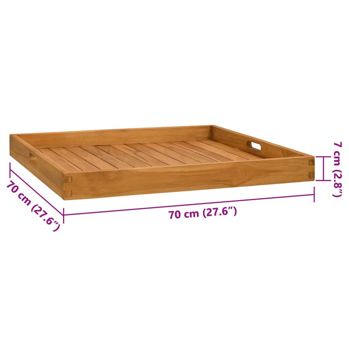 Dienblad 70x70 cm massief teakhout