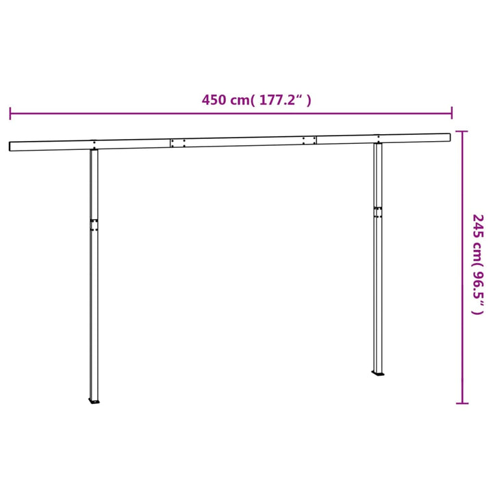 Luifelpaalset 450x245 cm ijzer wit