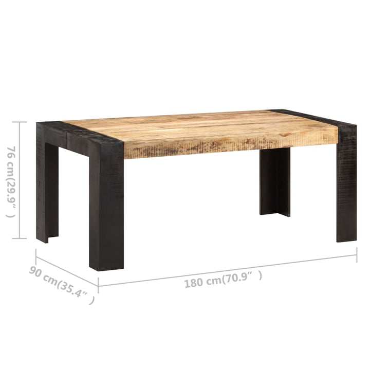 Eettafel 180x90x76 cm massief mangohout