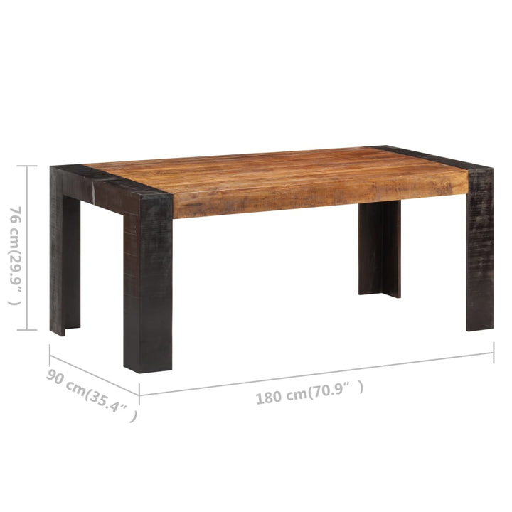 Eettafel 180x90x76 cm massief mangohout