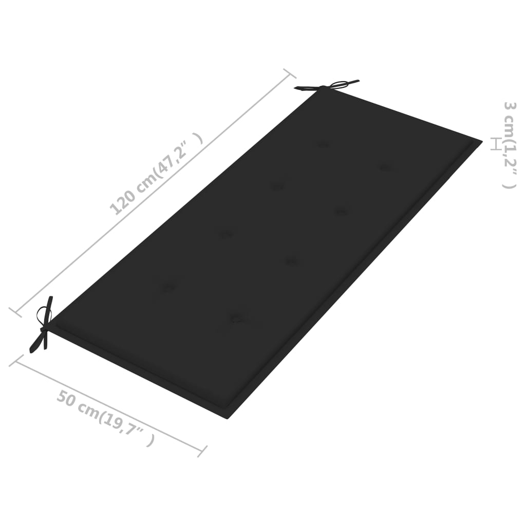 Tuinbank 2-zits met kussen 120 cm massief eucalyptushout