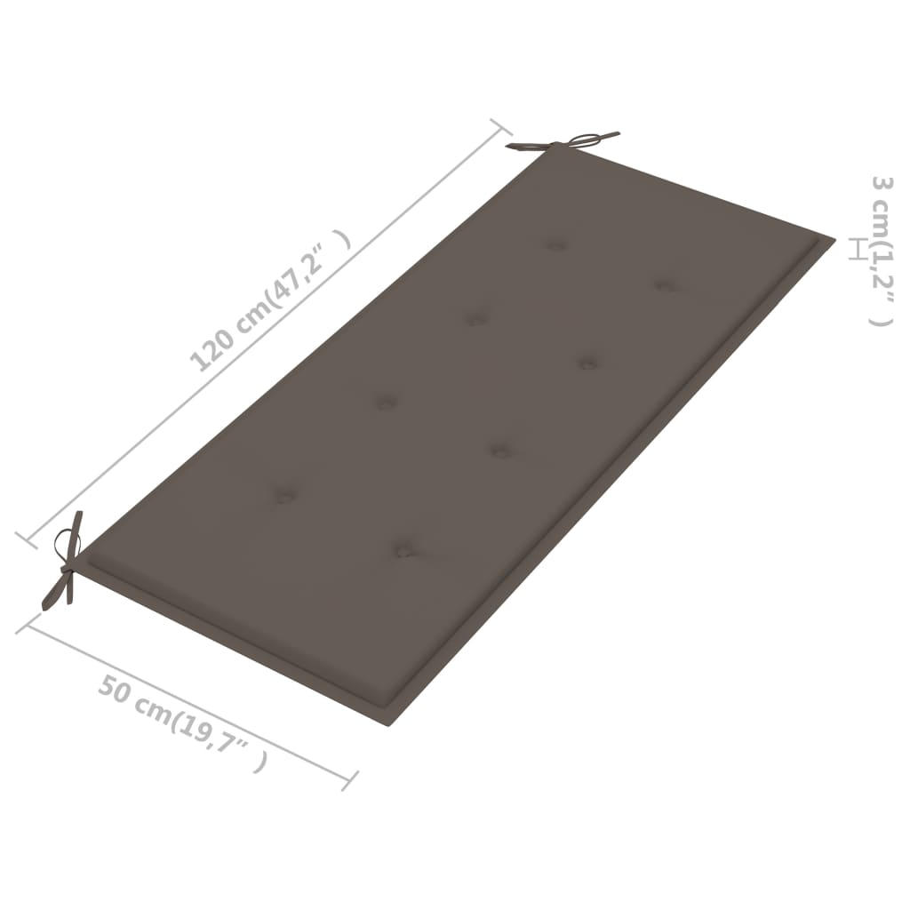 Tuinbank 2-zits met kussen 120 cm massief eucalyptushout