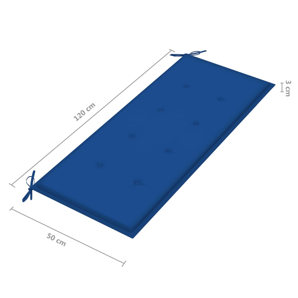 Tuinbank 2-zits met kussen 120 cm massief eucalyptushout