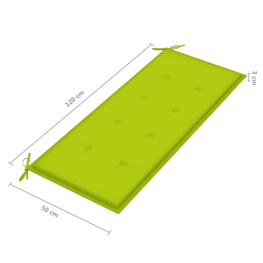 Tuinbank 2-zits met kussen 120 cm massief eucalyptushout