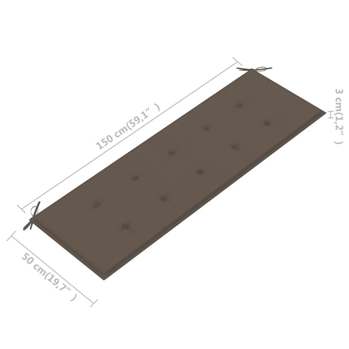 Tuinbank 3-zits met kussen 150 cm massief eucalyptushout