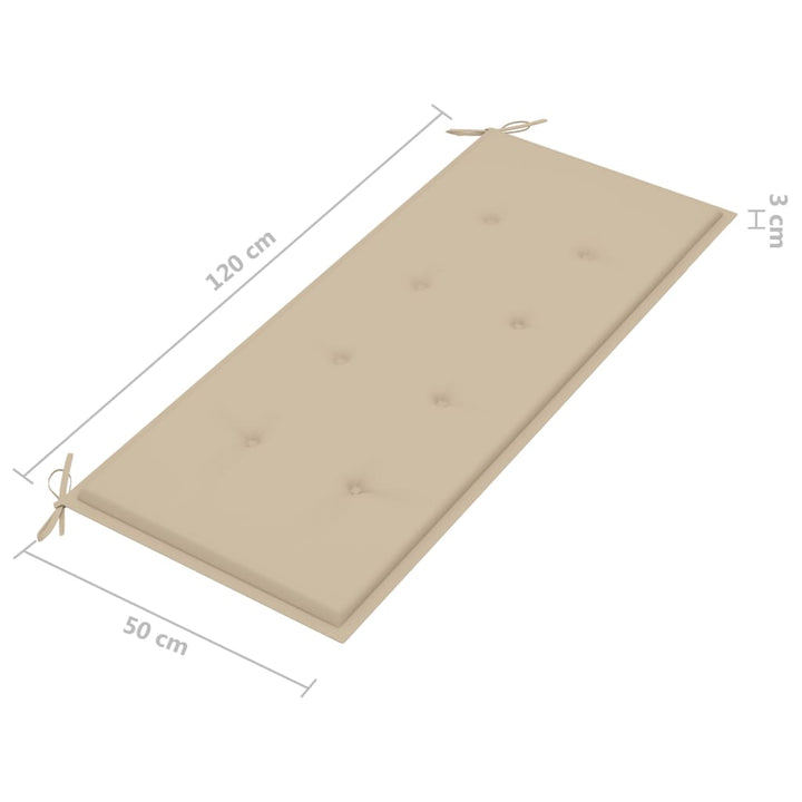 Tuinbank 2-zits met kussen 120 cm eucalyptushout grijs