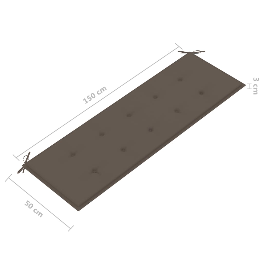 Tuinbank 3-zits met kussen 150 cm eucalyptushout grijs