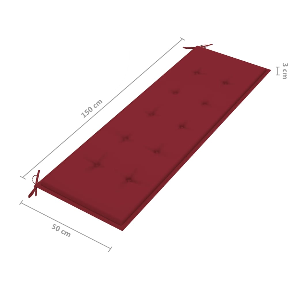 Tuinbank 3-zits met kussen 150 cm eucalyptushout grijs