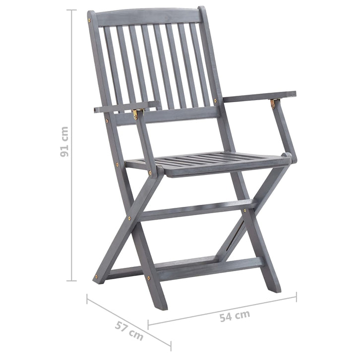 Tuinstoelen 4 st inklapbaar met kussens massief acaciahout