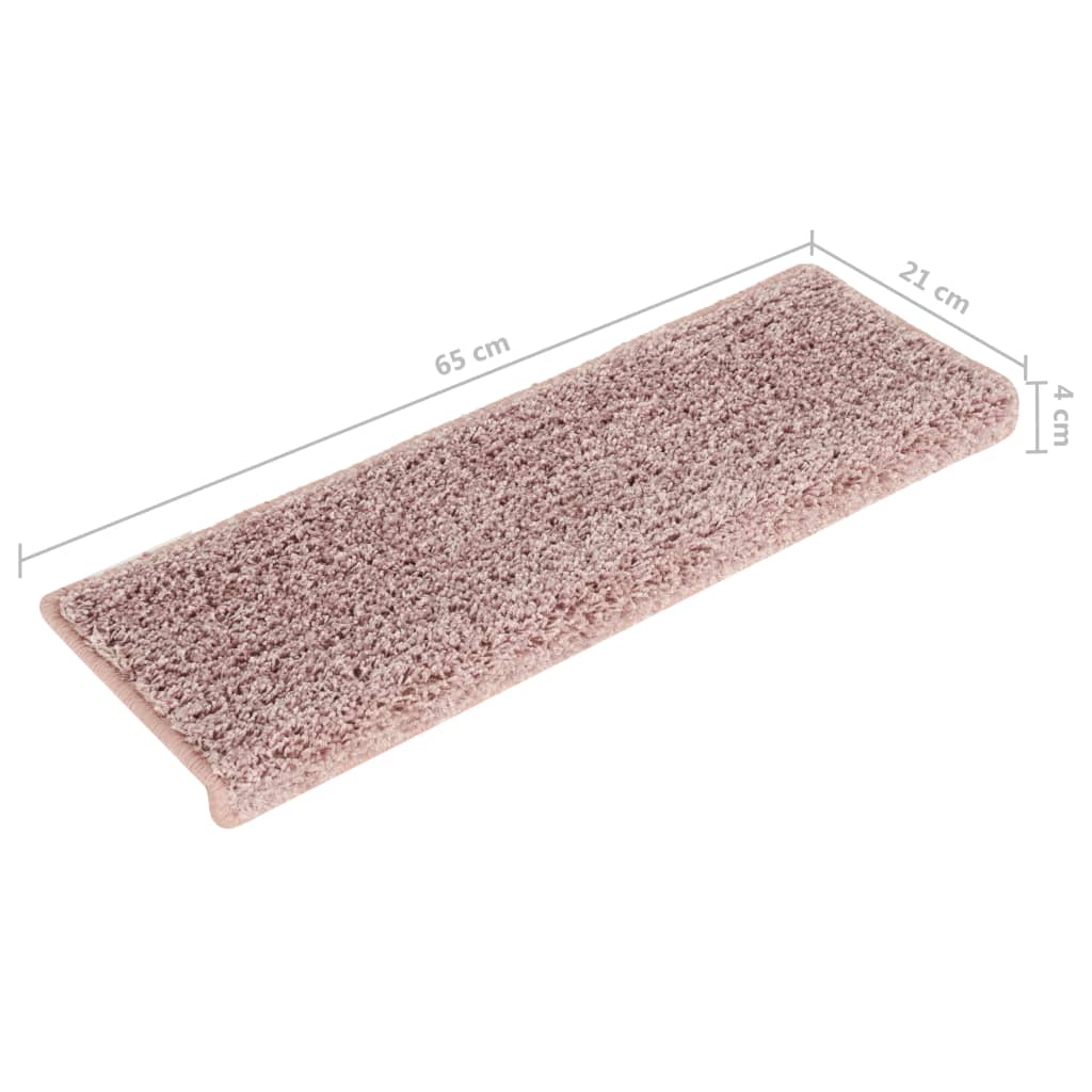 Trapmatten 15 st 65x21x4 cm wit en roze