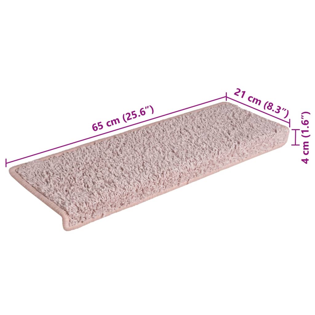 Trapmatten 15 st 65x21x4 cm wit en roze