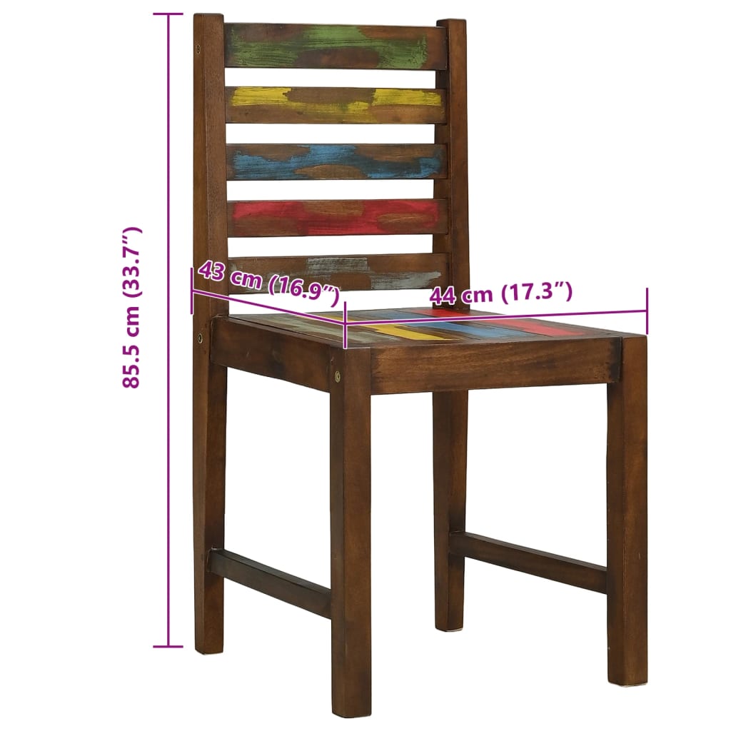 Eetkamerstoelen 2 st massief gerecycled hout