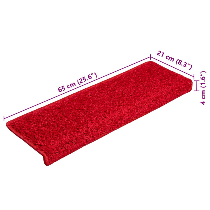 Trapmatten 10 st 65x25 cm rood