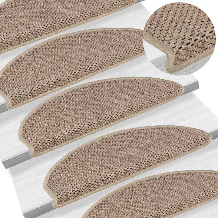 Trapmatten zelfklevend 15 st sisal-look 65x25 cm zandkleurig