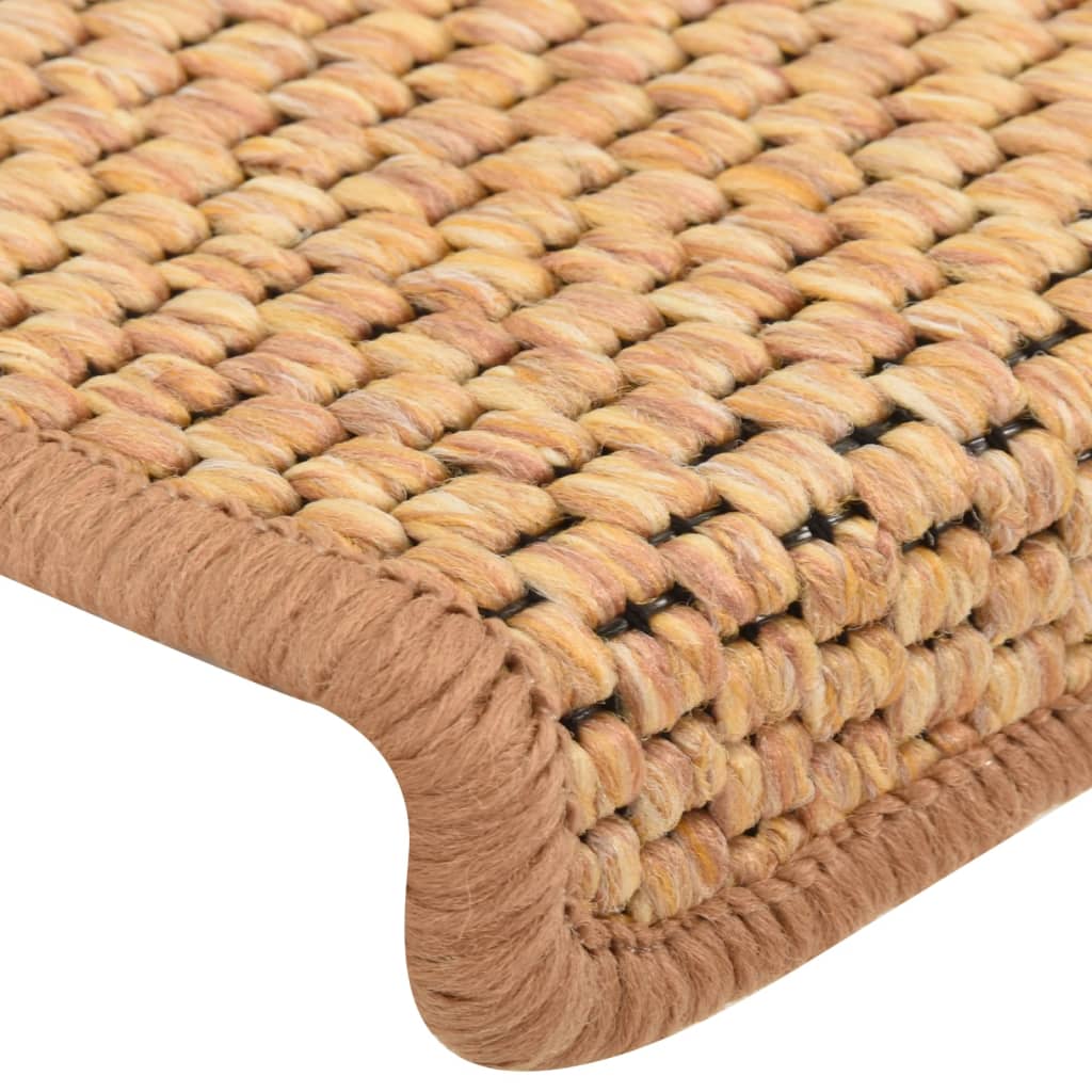 Trapmatten zelfklevende 15 st sisal-look 65x21x4 cm oranje