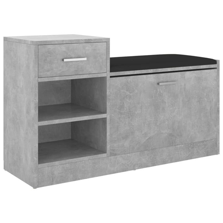 Schoenenbank 94,5x31x57 cm bewerkt hout betongrijs