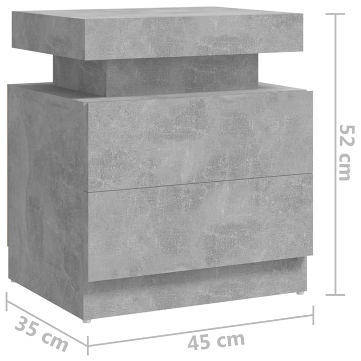 Nachtkastje 45x35x52 cm bewerkt hout betongrijs