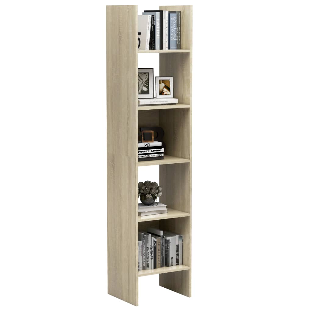 Boekenkast 40x35x180 cm bewerkt hout sonoma eikenkleurig