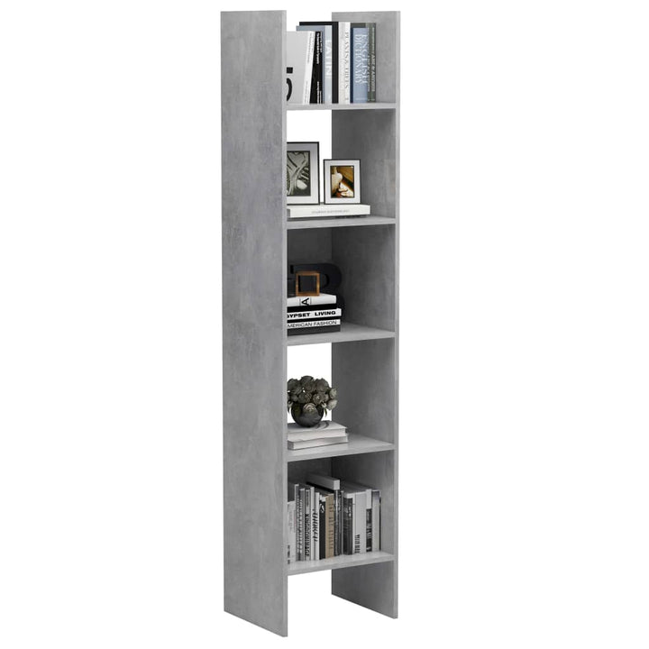 Boekenkast 40x35x180 cm bewerkt hout betongrijs