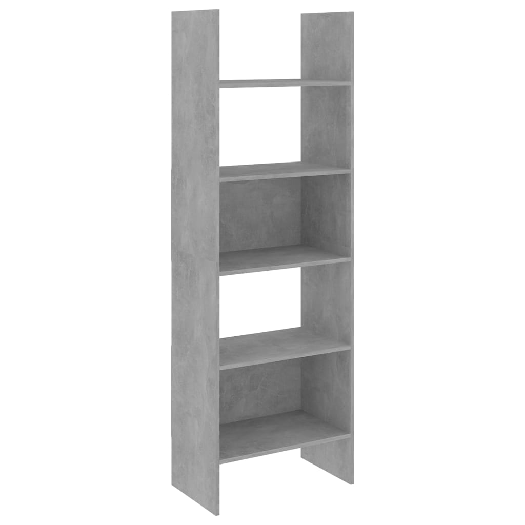 Boekenkast 60x35x180 cm bewerkt hout betongrijs