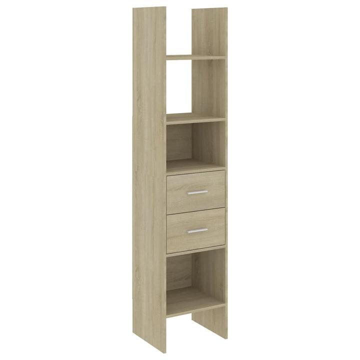 Boekenkast 40x35x180 cm bewerkt hout sonoma eikenkleurig