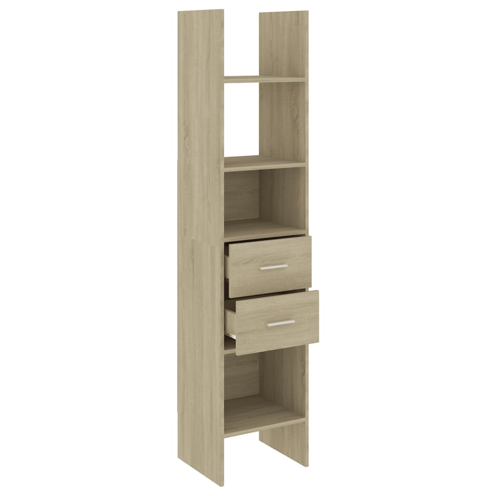 Boekenkast 40x35x180 cm bewerkt hout sonoma eikenkleurig