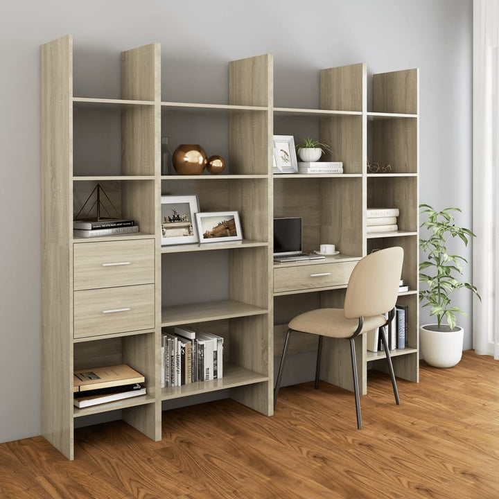 Boekenkast 40x35x180 cm bewerkt hout sonoma eikenkleurig