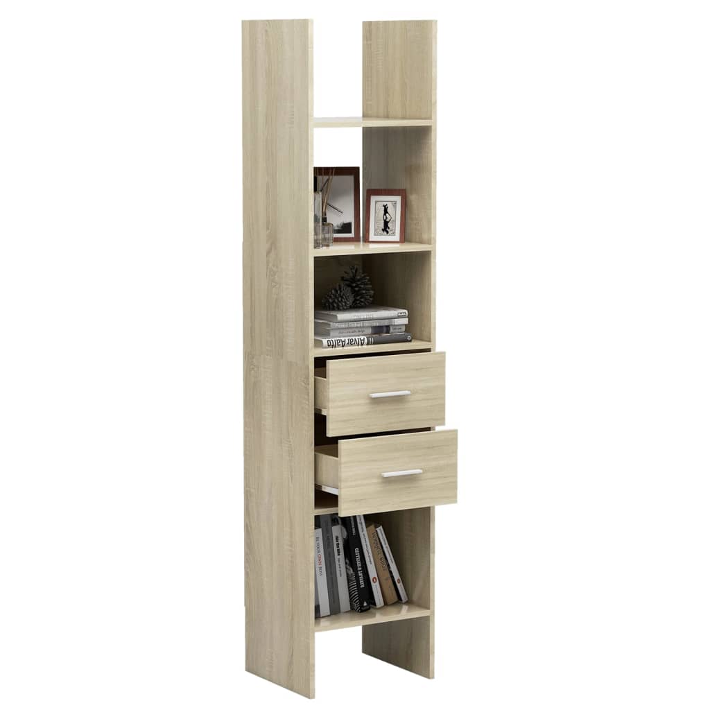 Boekenkast 40x35x180 cm bewerkt hout sonoma eikenkleurig