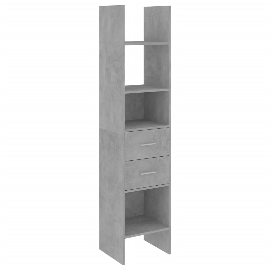 Boekenkast 40x35x180 cm bewerkt hout betongrijs