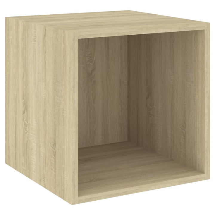 Wandkasten 4 st 37x37x37 cm bewerkt hout sonoma eikenkleurig