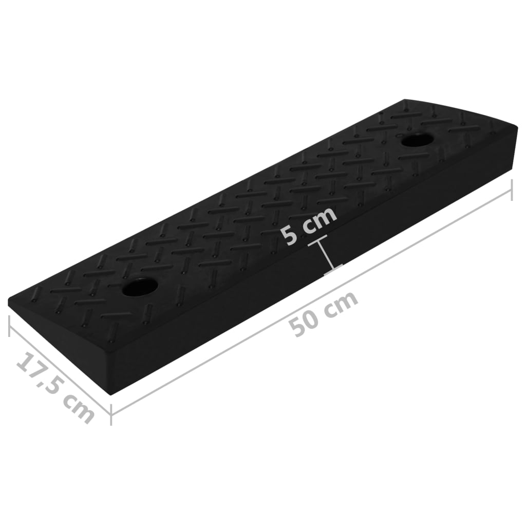 Oprijhulpen 2 st 50x17,5x5 cm rubber