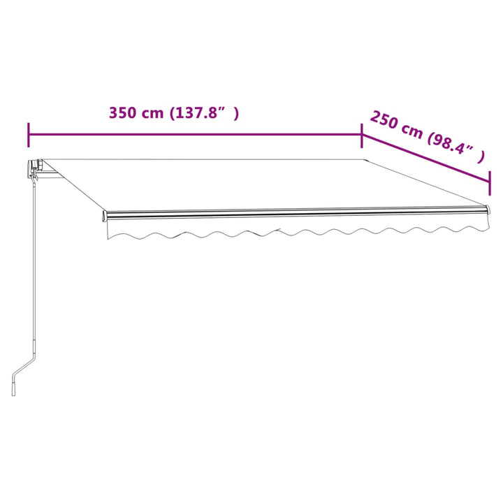 Luifel automatisch uittrekbaar 350x250 cm crèmekleurig