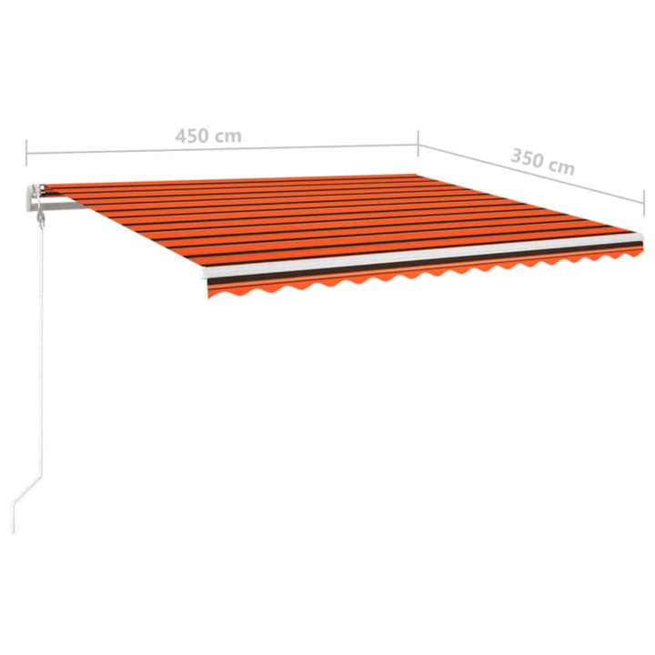 Luifel automatisch met LED windsensor 450x350 cm oranje bruin