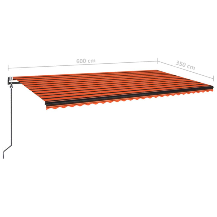 Luifel automatisch met LED windsensor 600x350 cm oranje bruin