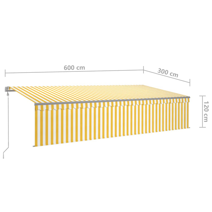 Luifel automatisch rolgordijn LED windsensor 6x3 cm geel wit