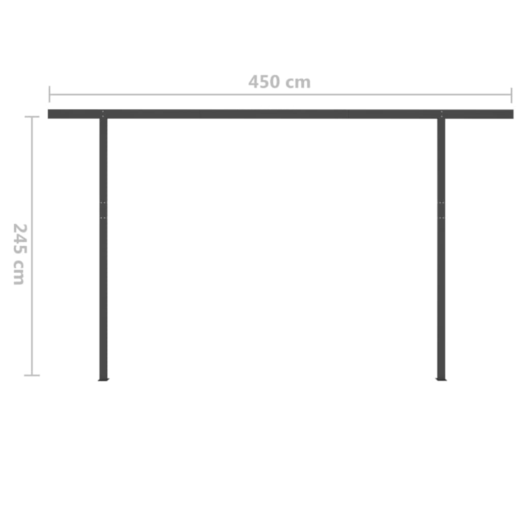 Luifel handmatig uittrekbaar met LED 4x3,5 m crèmekleurig