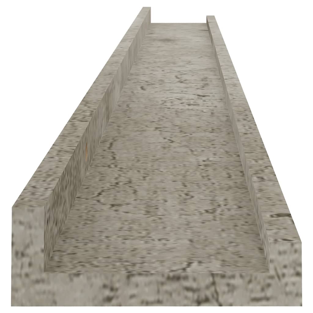 Wandschappen 2 st 100x9x3 cm betongrijs