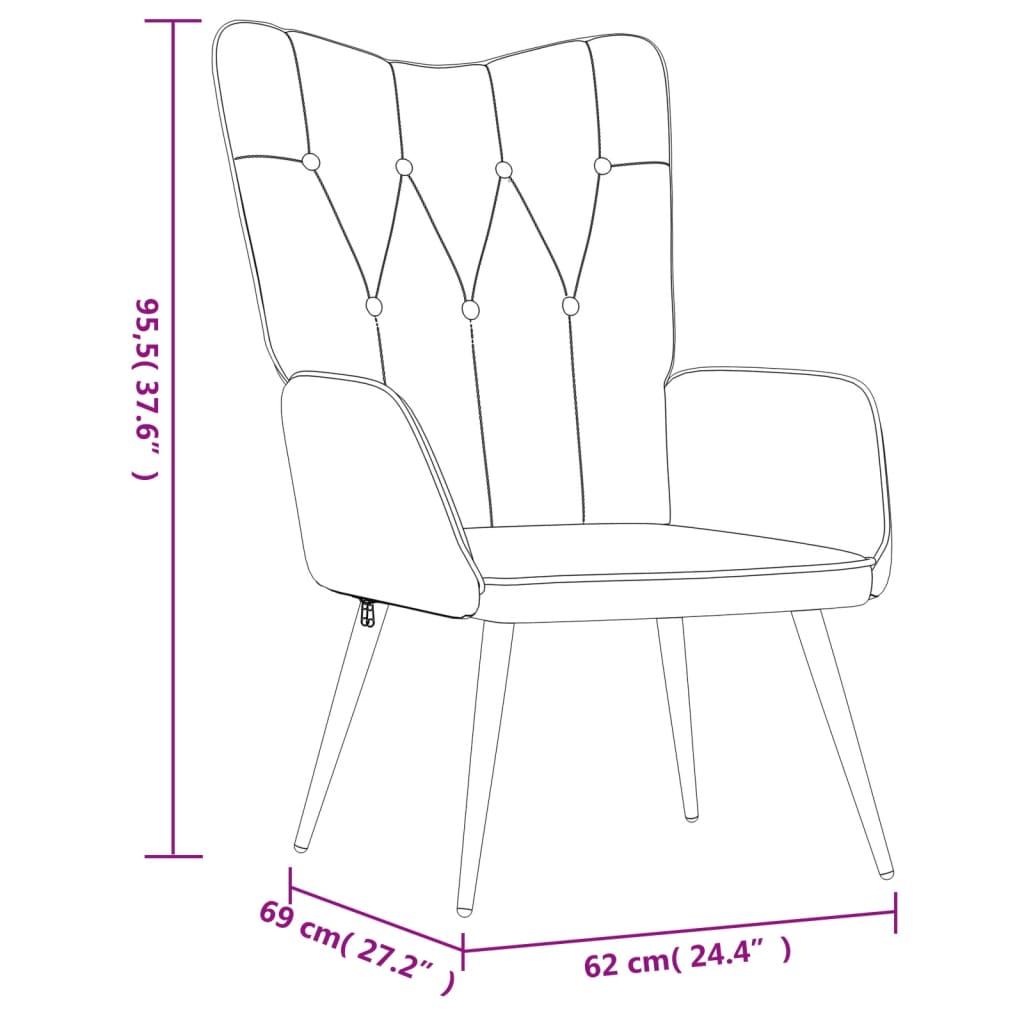 Relaxstoel 62x68,5x96 cm stof donkergrijs