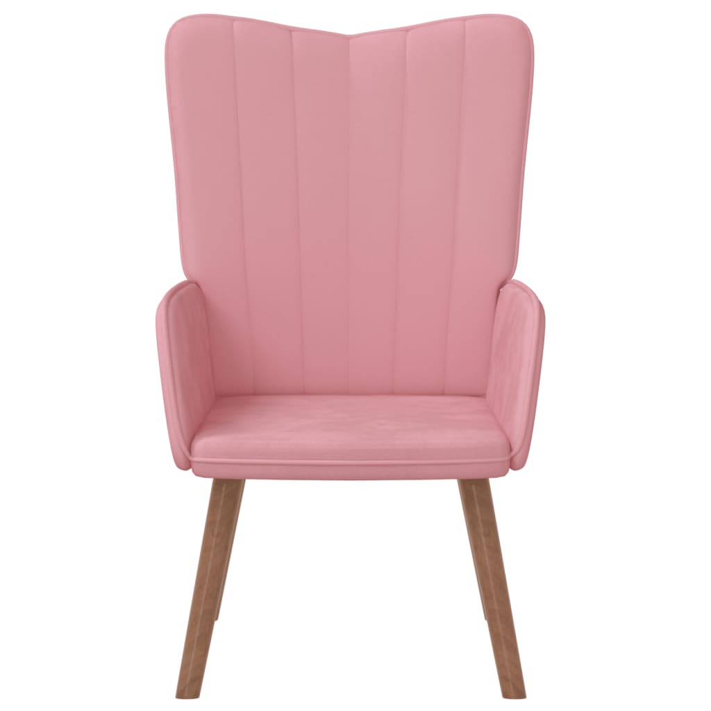 Relaxstoel fluweel roze