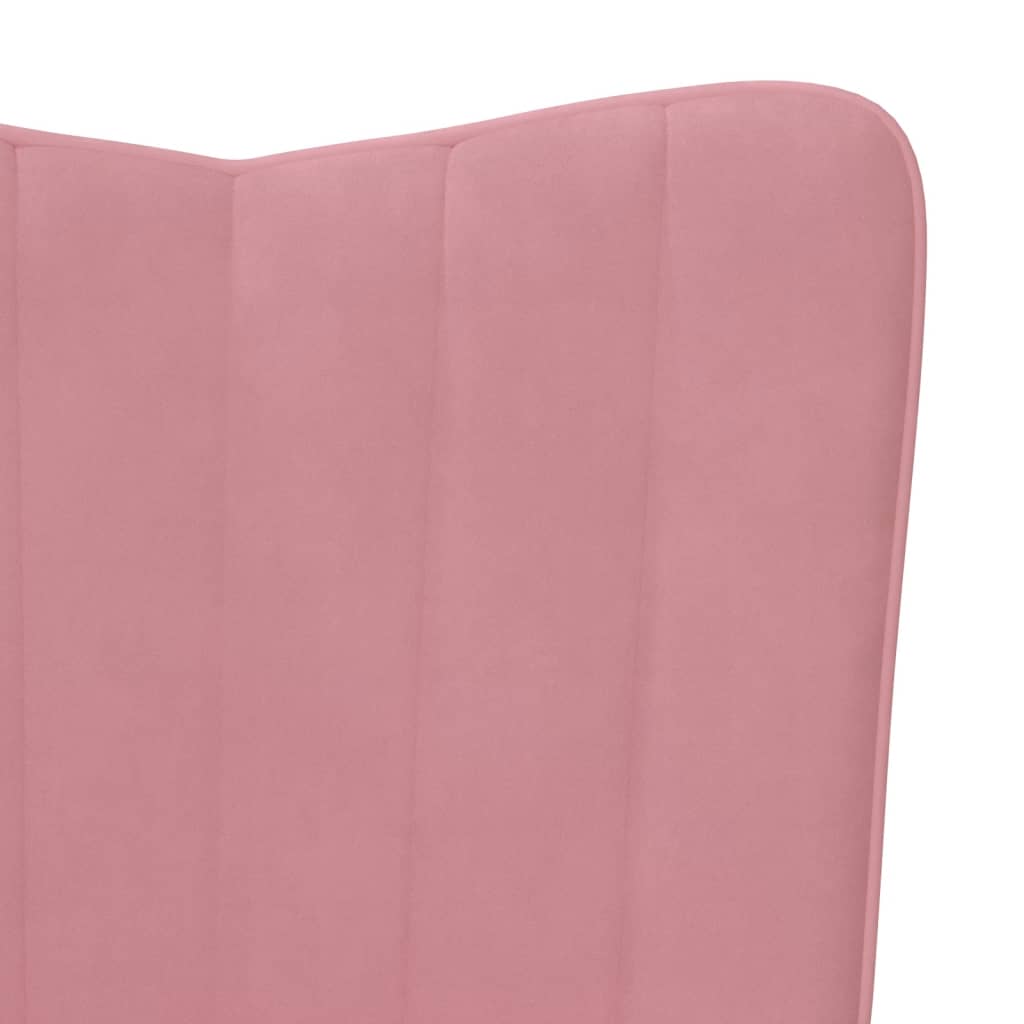 Relaxstoel fluweel roze