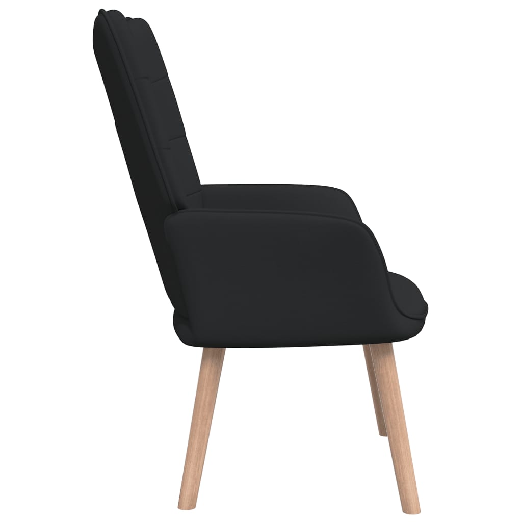 Relaxstoel met voetenbank stof zwart