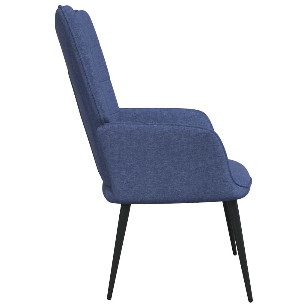 Relaxstoel met voetenbank stof blauw