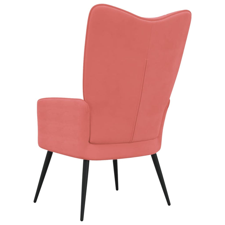 Relaxstoel fluweel roze