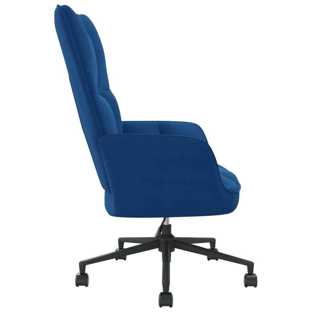 Relaxstoel fluweel blauw