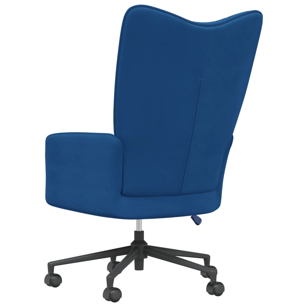 Relaxstoel fluweel blauw