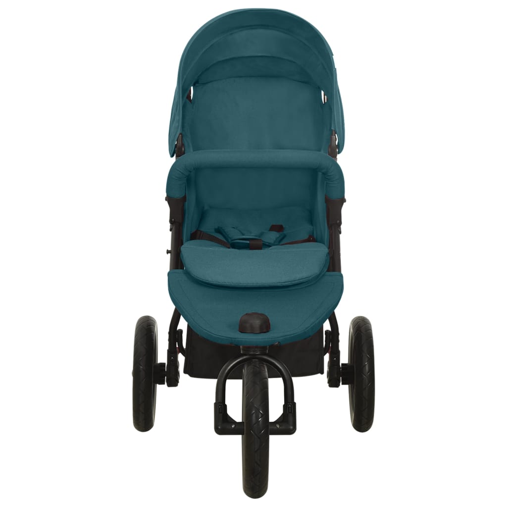 Kinderwagen staal groen