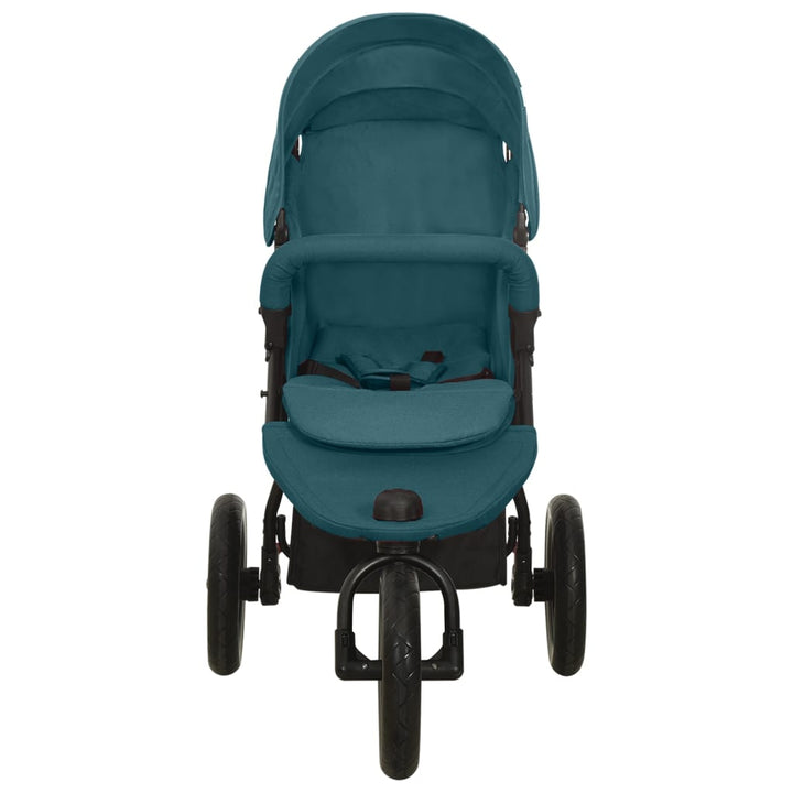 Kinderwagen staal groen