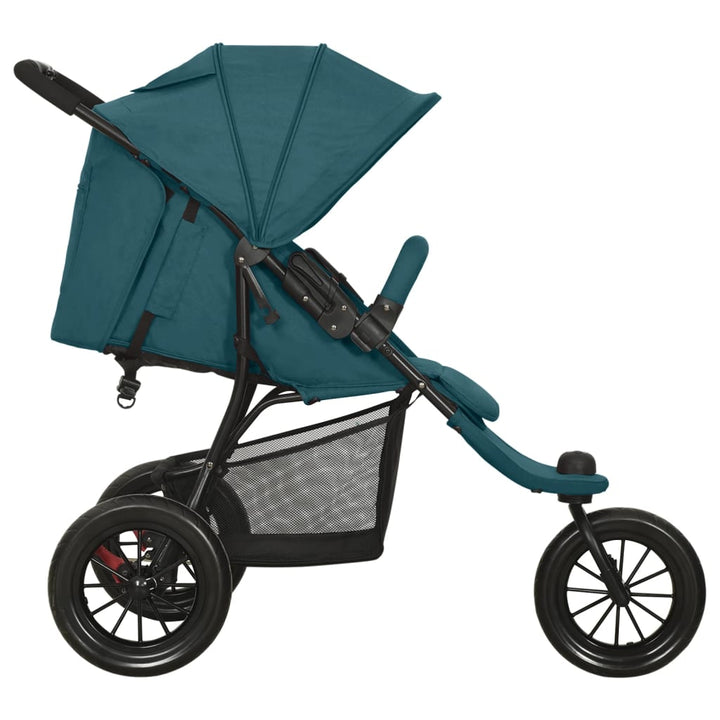 Kinderwagen staal groen